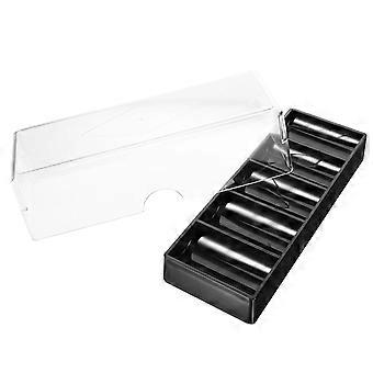Poker Chip Acrylic Case for Storage Use Black Color Chip Box Holder