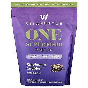 VitaHustle, One Superfood Protein, Blueberry Cobbler, 1.35 lbs (615 g)