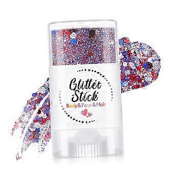 Patriotic Sparkles Stick With Red White Blue Glitter For Independence Day Celebration SelfAdhesive Makeup Face Glitter Multicolor
