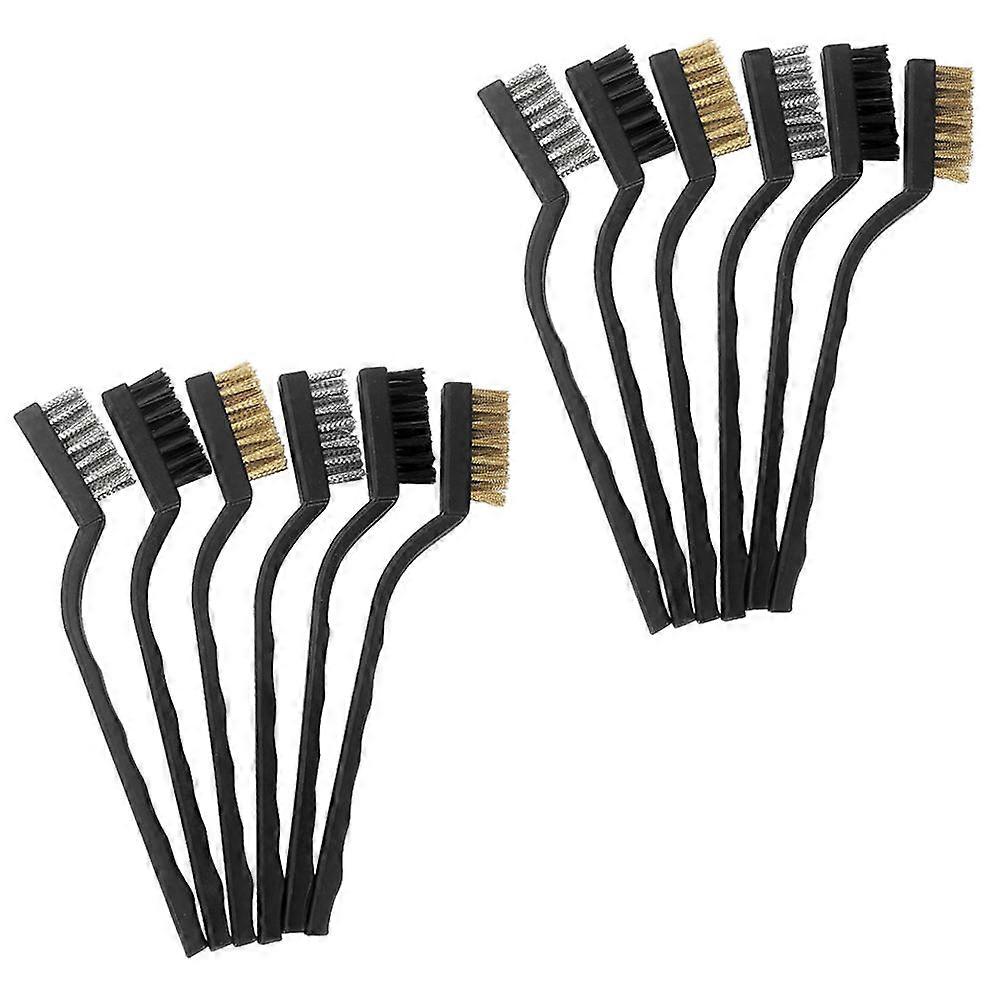 12pcs Practical Scratch Brushes Durable Wire Brushes Cleaning Welding Toothbrush
