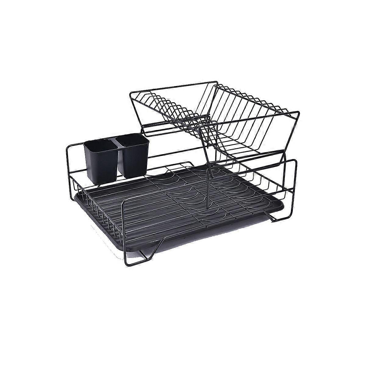 Kitchen drain rack wire cutlery rack multifunctional double layer storage rack drain rack countertop