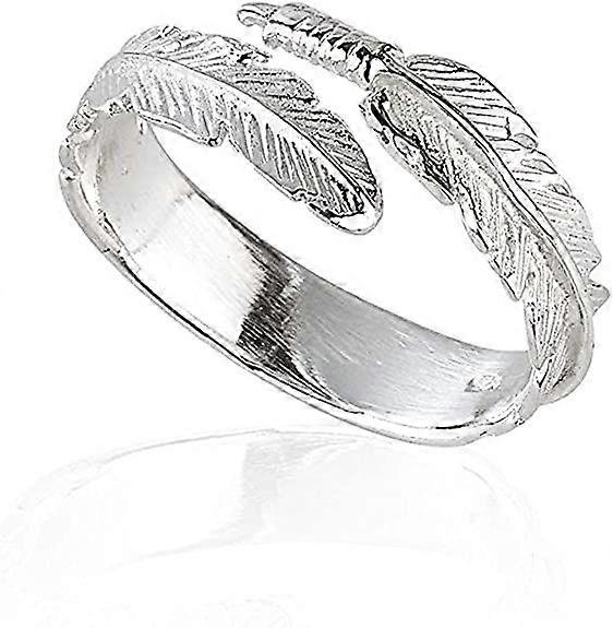 Silver Angel Wing Feather Adjustable Ring