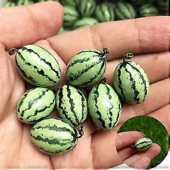 1 stk. mini kunstig vandmelonstatue af frugtharpiks til dukkehusdekoration