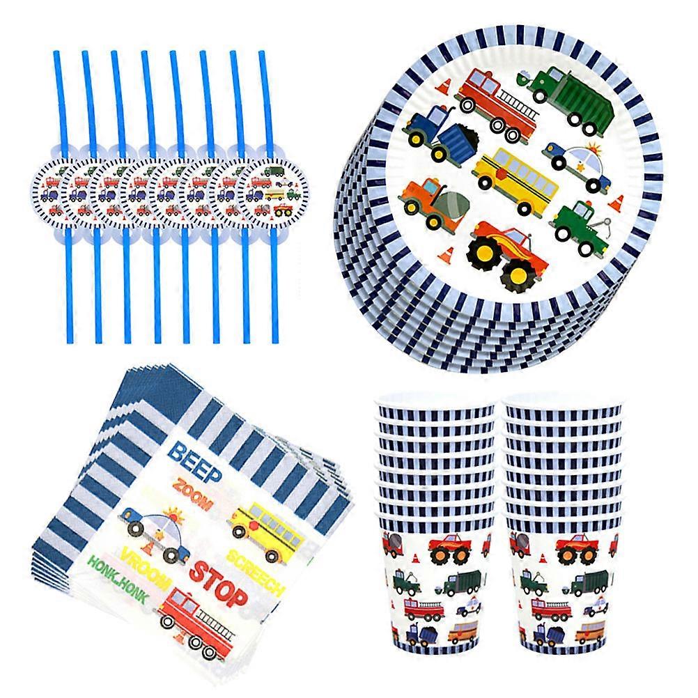 1 Set Boy Birthday Theme Party Tableware Cartoon Party One Time Tableware