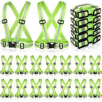 Reflective Running Vest Reflective Running Shirt with Safety Straps High Visibility Construction Vest for Night Cycling Hiking Jogging Dog Wal