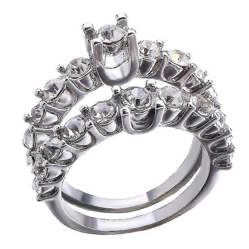 Trendy Zircon Diamond Set Ring - Couples Micro-set Zircon Set Ring