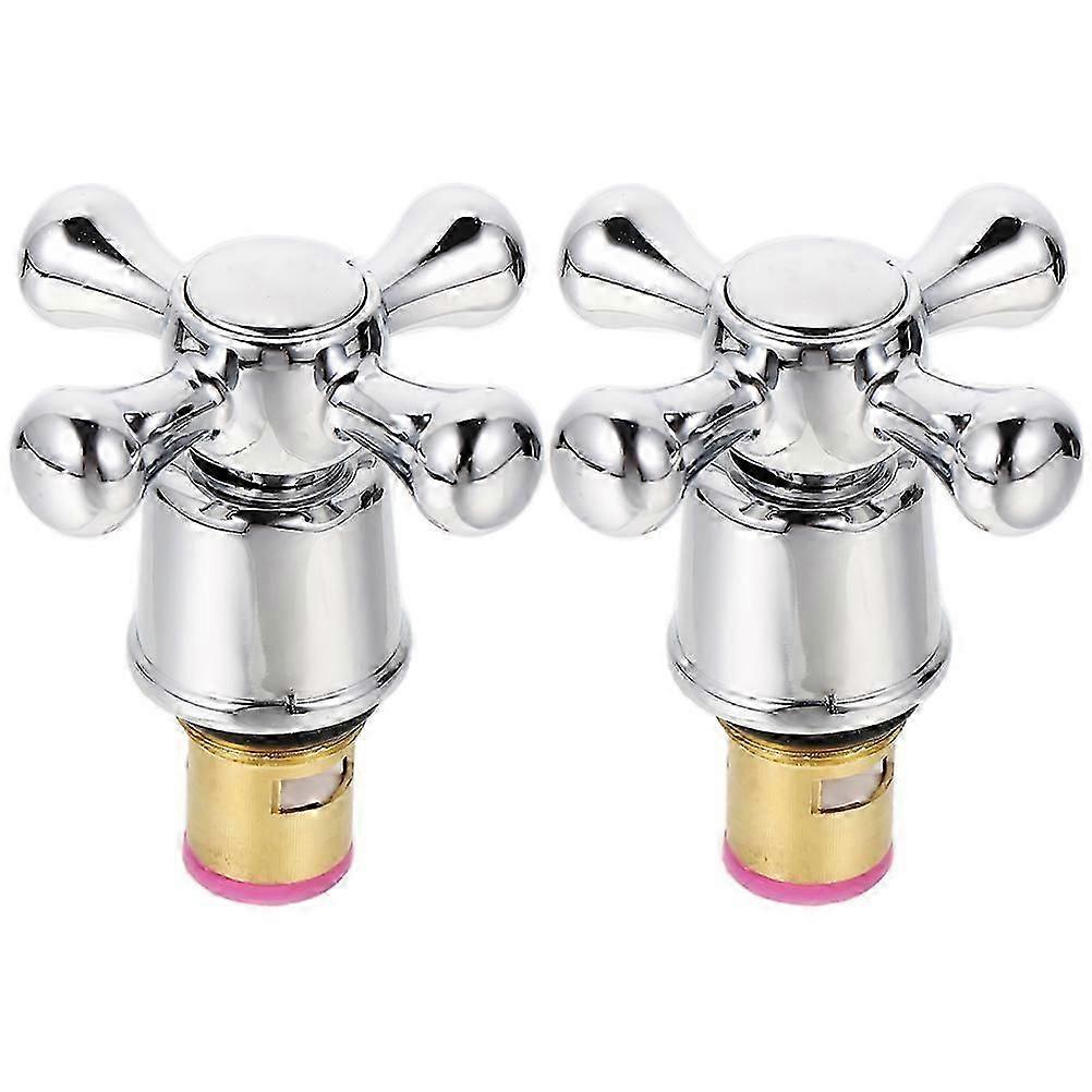 Faucet Handles Brass Replacement for Cold Hot, 2Pcs Faucet Handle Knobs