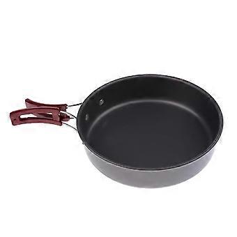Camping Frying Pan Nonstick Easy Clean Aluminum Alloy with Foldable Heatproof Handle for Hiking