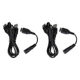 2x opladerkabel og 3,5 mm hovedtelefonstikadapterkabel kompatibel med Nintendo Gameboy Advance GBA SP