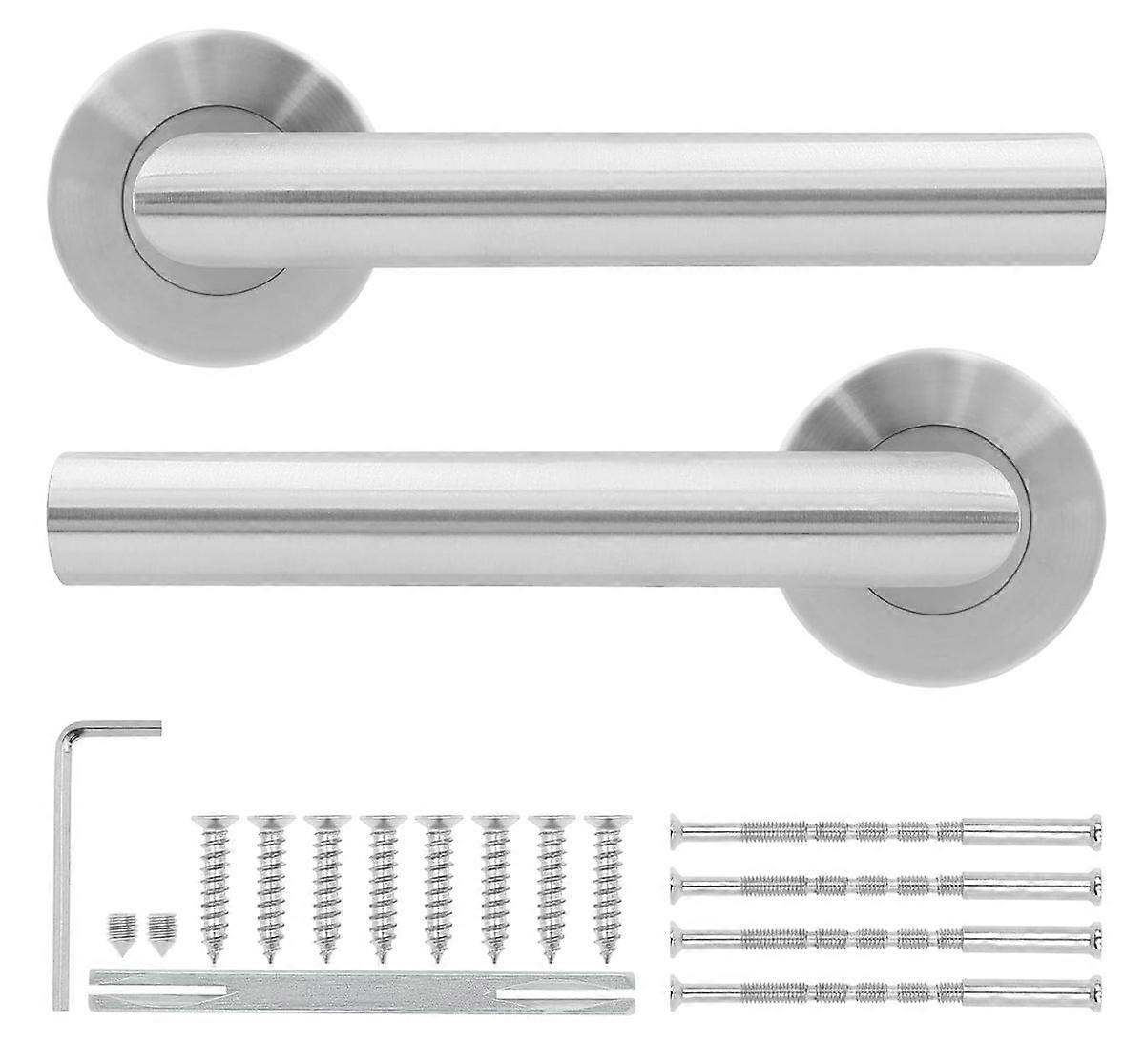 Brushed Chrome Door Handle Set