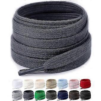 Flat Shoe Laces, 8mm Wide 2 Pairs Poly Cotton Replacement Shoelaces for Sneakers, 12 Colors 4 Sizes Available
