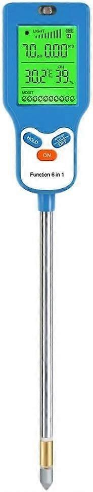 Six-in-One Soil Testing Meter Featuring pH, Moisture, Temperature, and
