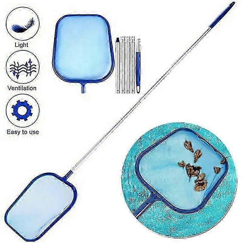 swimming pool leaf skimmer mesh net with pole