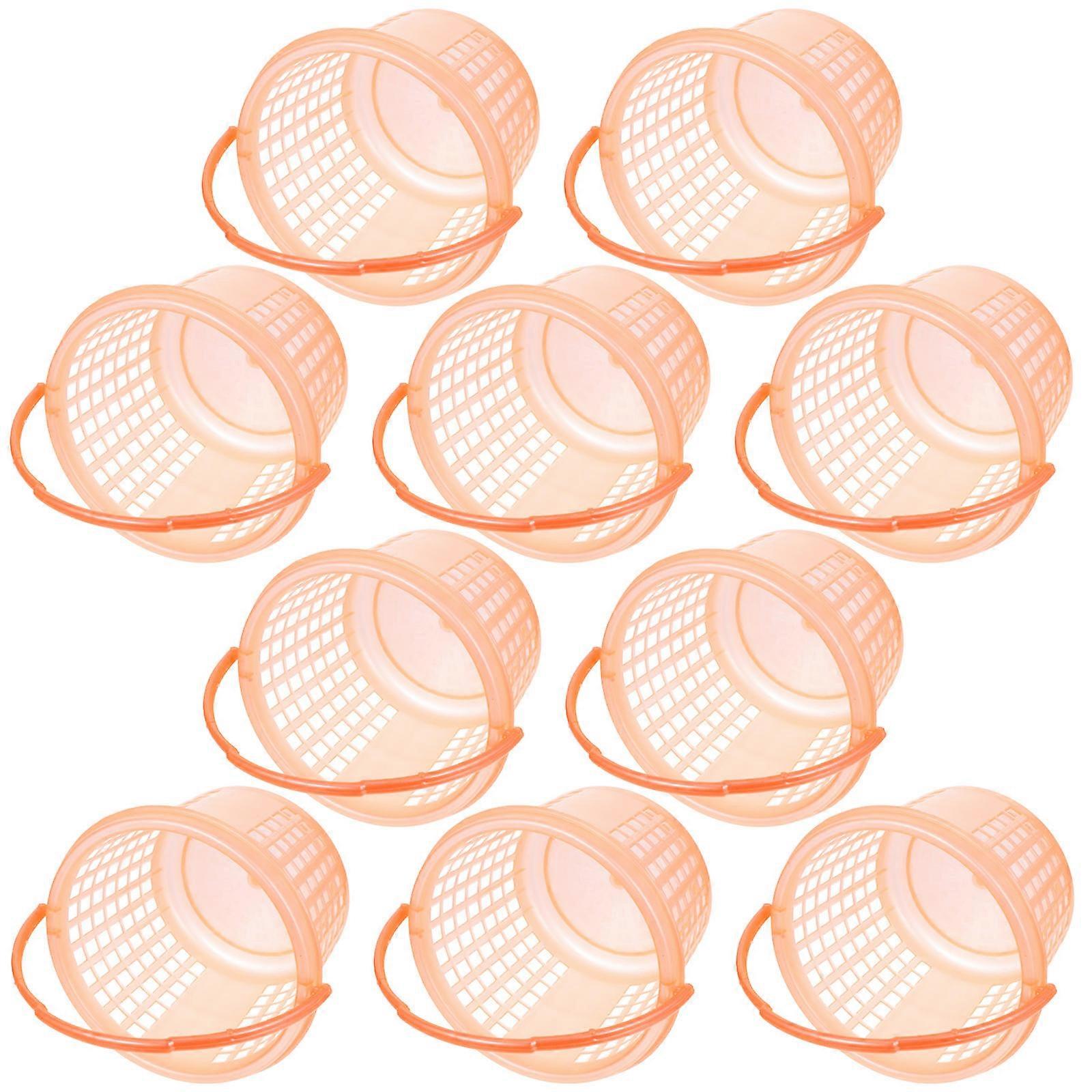 10pcs Fruit Vegetable Baskets Plastic Tote Bath Baskets (Random Color)