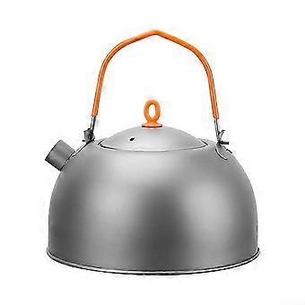 Bule de titânio para café e chá, 400ml, leve e com alças dobráveis, ideal para camping e viagens.