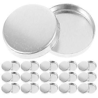 Tomma ögonskuggsburkar i aluminium med silverfärgade lock, 30-pack runda sminkpaletter, kompatibla med förvaring och resor