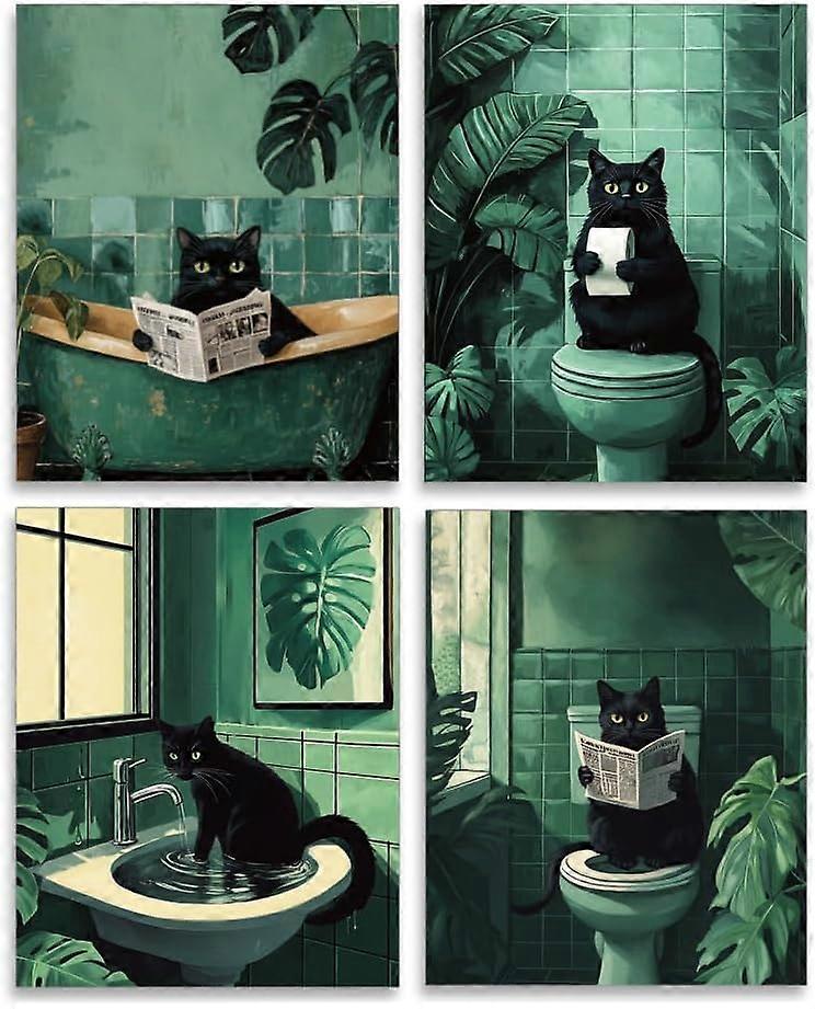 4Pcs Rectangle with Paper Wall Decorations Cat Shape 280x350mm