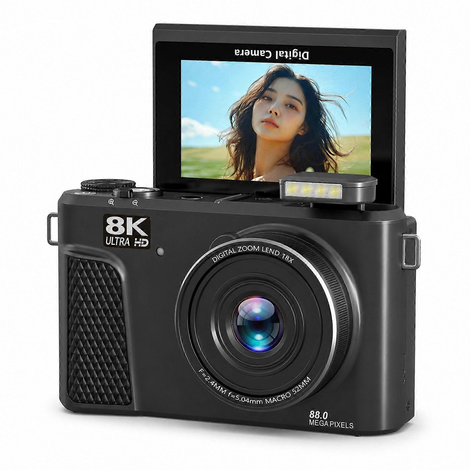8K Digital Camera Black 32GB Memory Card+USB Card Reader