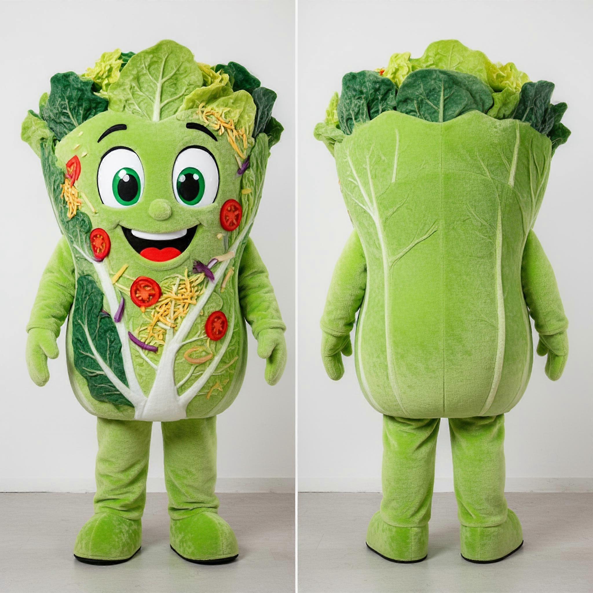 MASTICOT Lime Green Broad Shouldered Caesar Salad Mascot