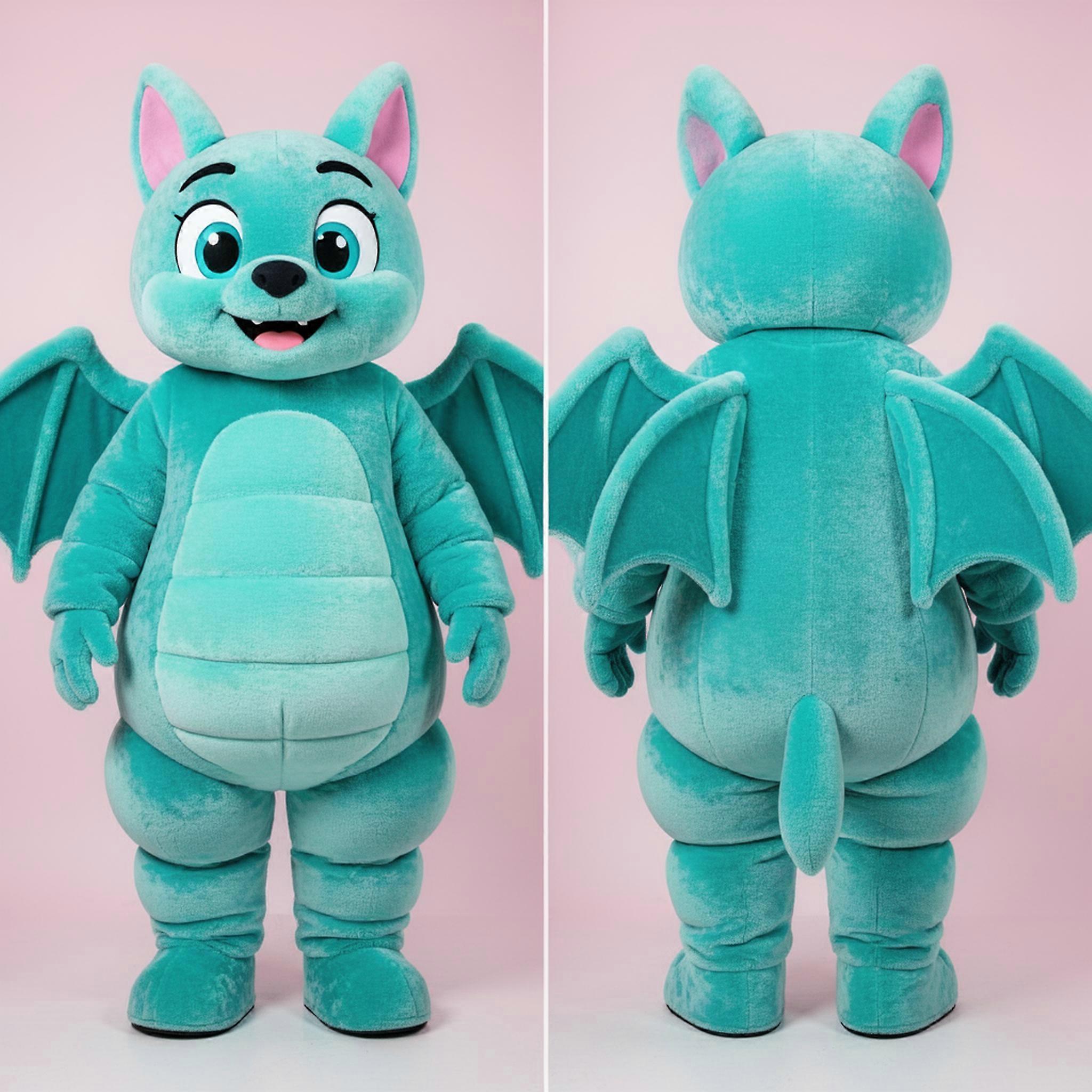 MASTICOT Turquoise Broad Winged Bat Mascot