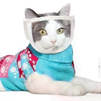 Breathable Clear Cat Muzzle Anti-Bite Grooming Cover Portable Head Hood Cover Cat Grooming Mouth Cover Adjustable Pet Supplies