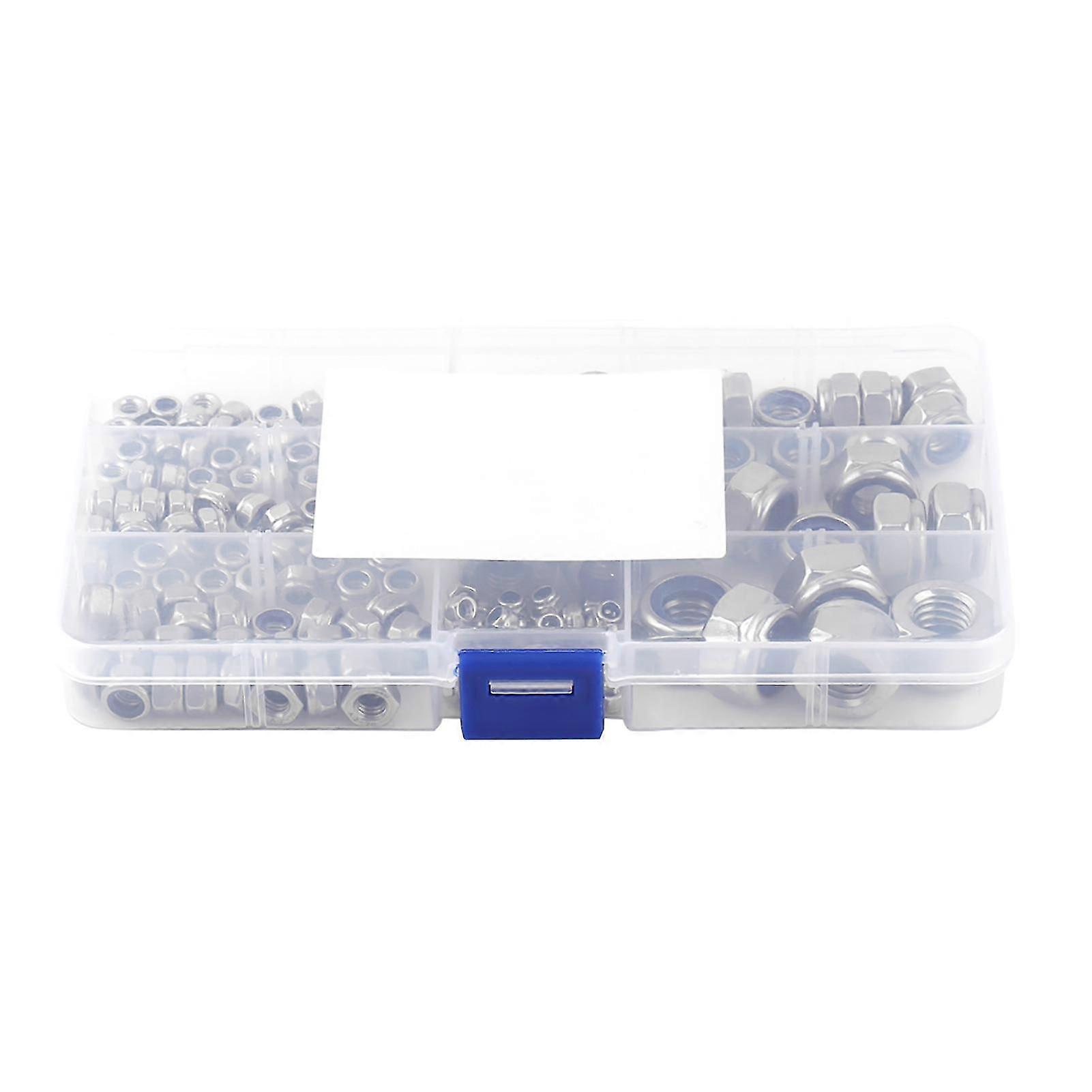 165pcs Stainless Steel SS304 Nylon Insert Locknut Assortment Kit