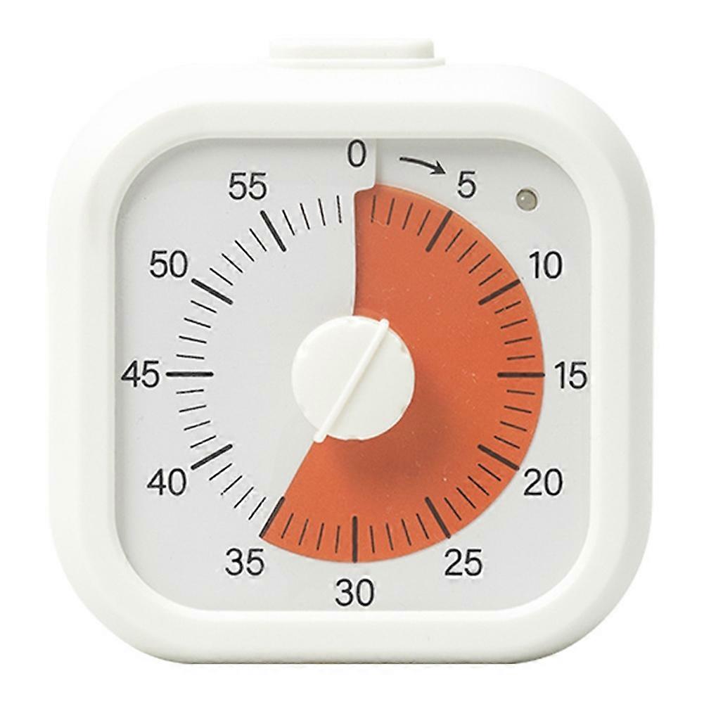 Visual Timer for Kids 60 Minute Countdown Timer, Silent Study Classroom Kitchen Round Timer White