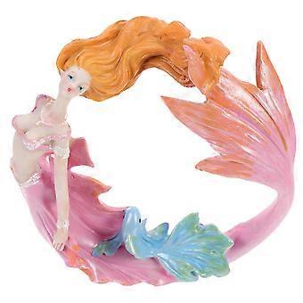 Mermaid Figurine Resin Mermaid Statue for Fish Tank Decor Pink Ornament
