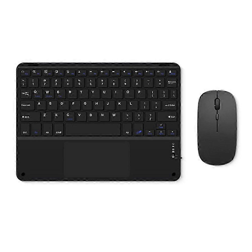 Touchpad Keyboard Mouse Combo Wireless Bluetooth for PC Tablet Gaming Black