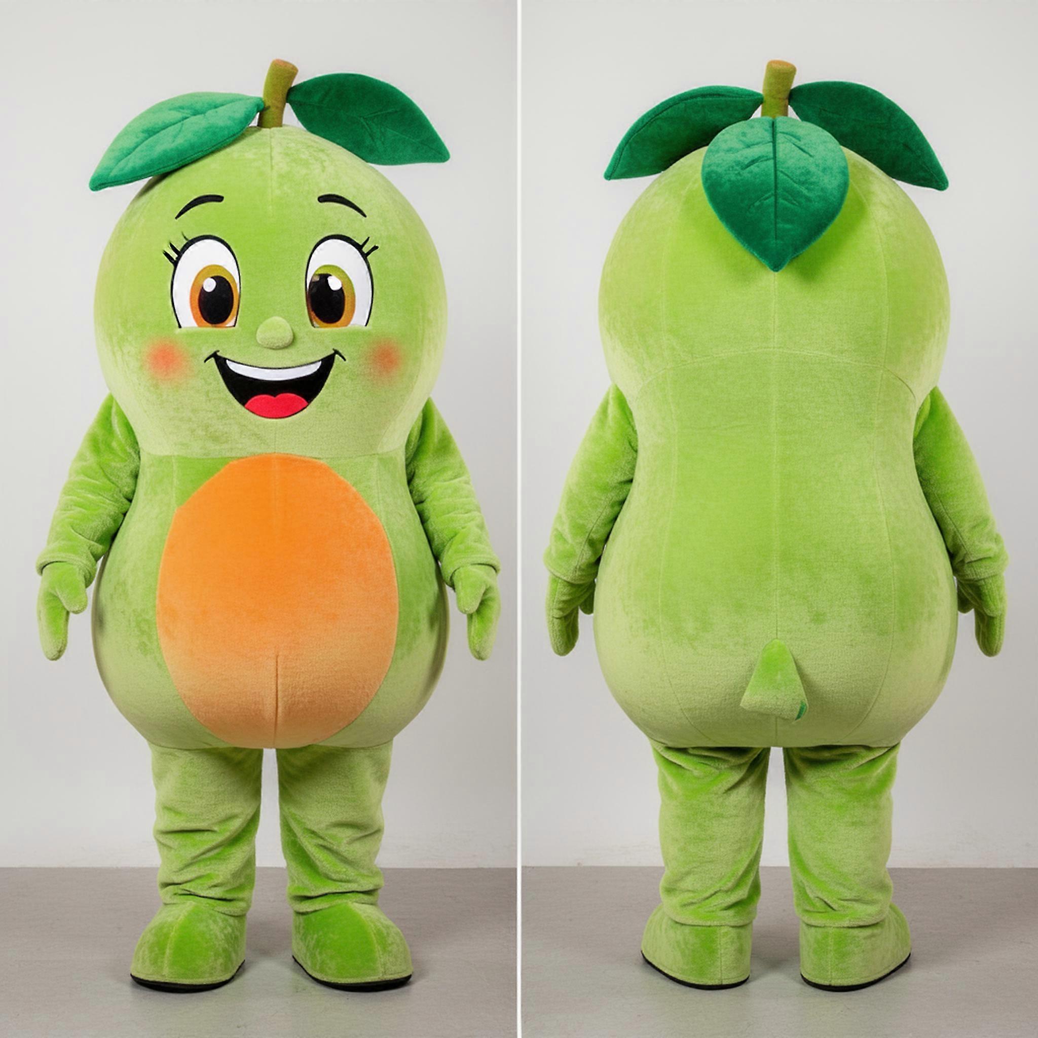 MASTICOT Lime Green Rounded Apricot Mascot