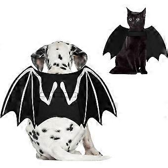 Luminous Bat Wings Dog Halloween Costume, Adjustable Pet Cosplay Apparel for Cats & Dogs, Size L syk