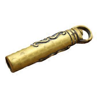 Golden Copper Whistle Pendant for Emergency Use Skull Pattern