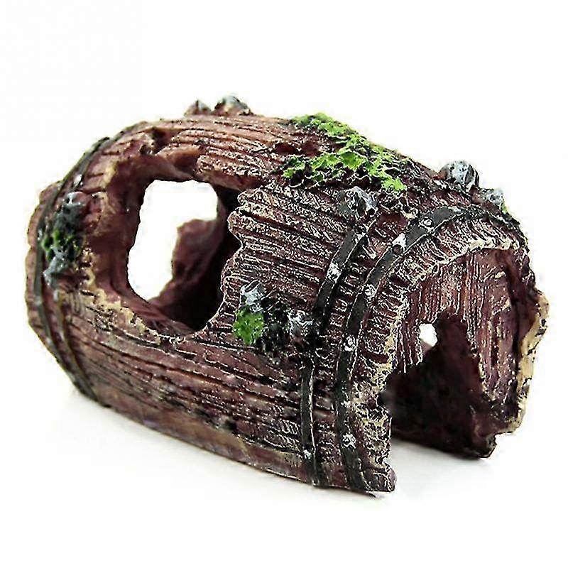 Silicone Broken Barrel Cave Aquarium Decor