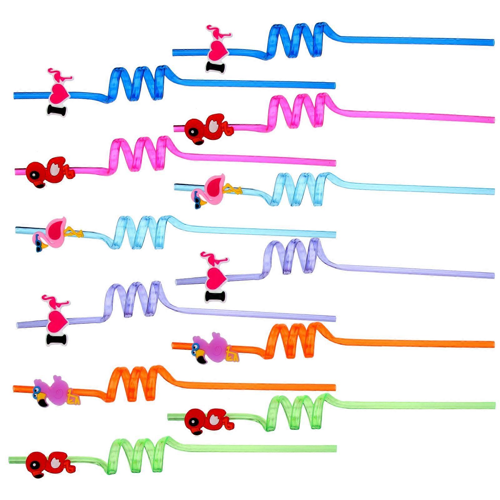 Flamingo for Drinking 12Pcs Assorted Color