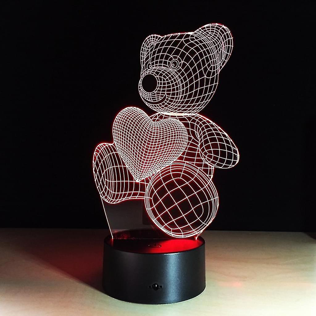 3d Optical Illusion Lamp Led 7 Colors Touch Changing Night Light