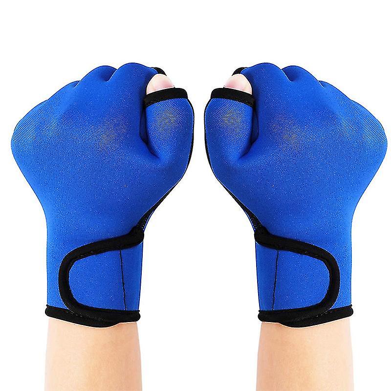 Swimming Gloves Aqua Fit Swim Training Gloves Neoprene Gloves Webbed Fitness Water Resistance Training Gloves For Swimming Diving With Wrist Strap