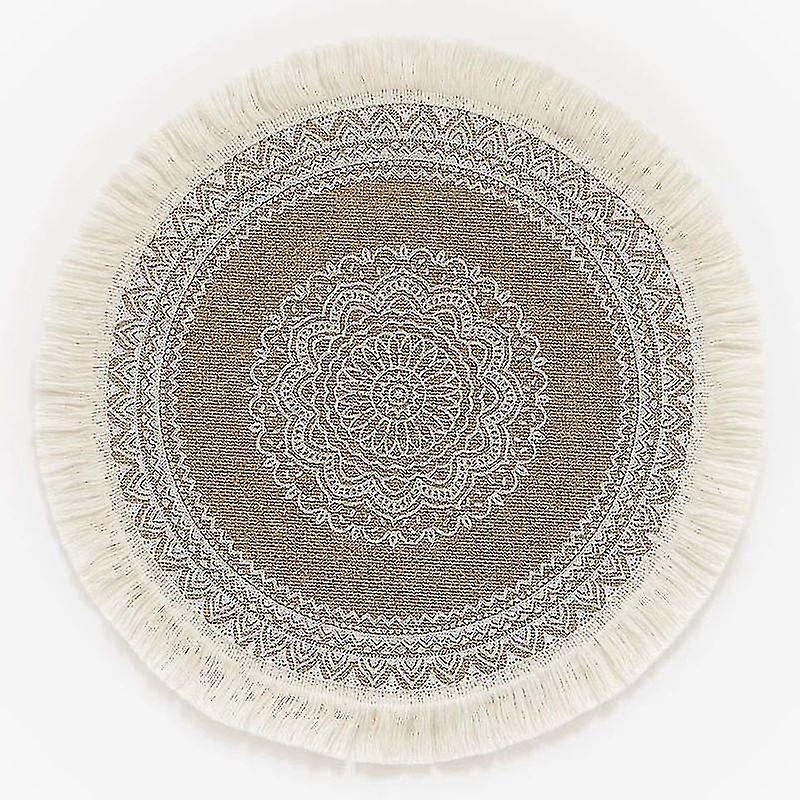Round Embroidery/lace Table Placemat Nordic Style Non-slip Placemat Heat Insulation Furniture Decoration Mat Coffee Cup Mats