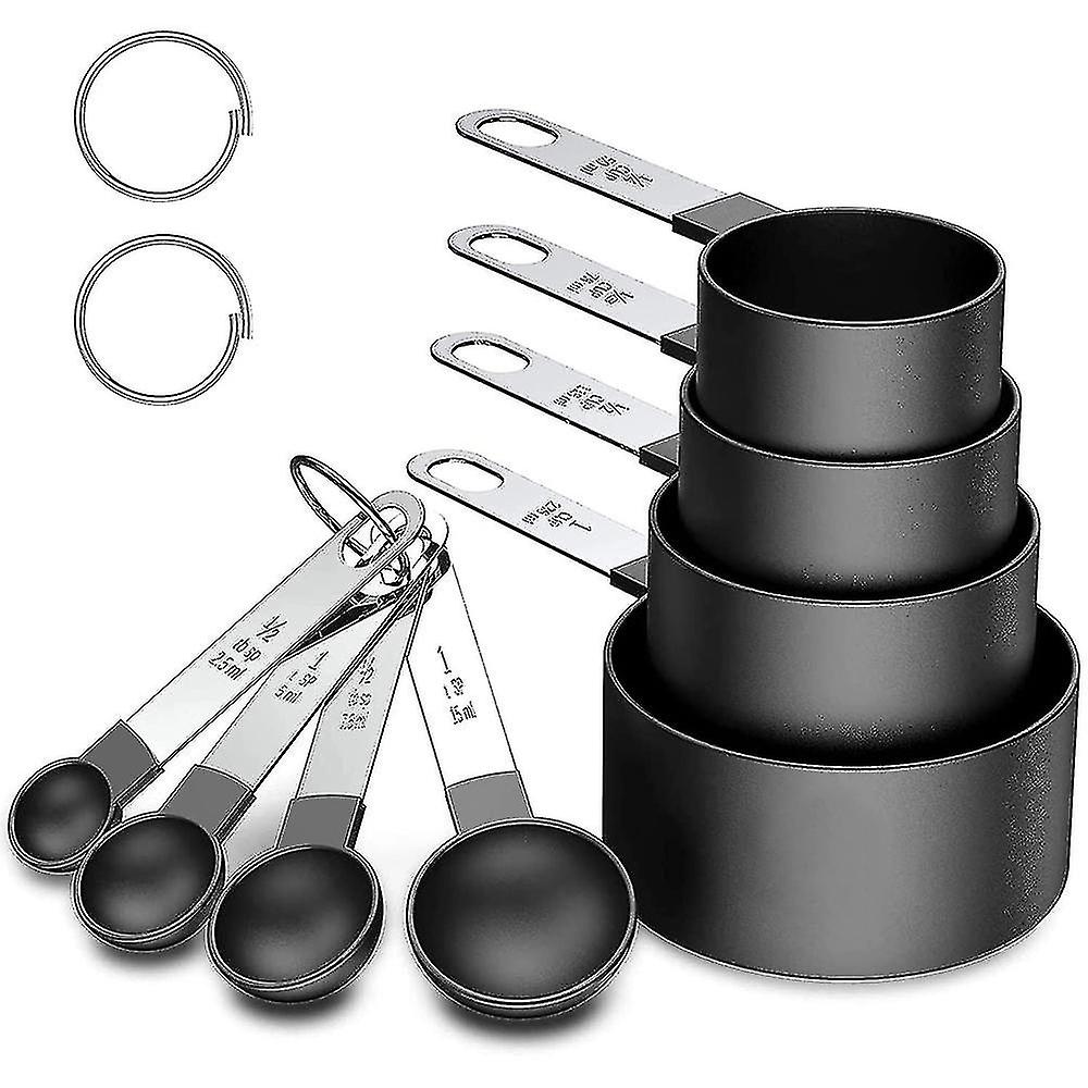Measuring Cups And Spoons Set,8 Piece Stackable Stainless Steel