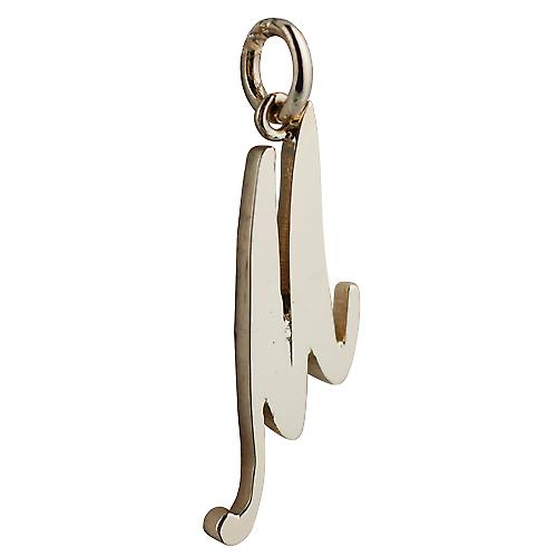 9ct Gold 29x9mm plain Initial M Pendant