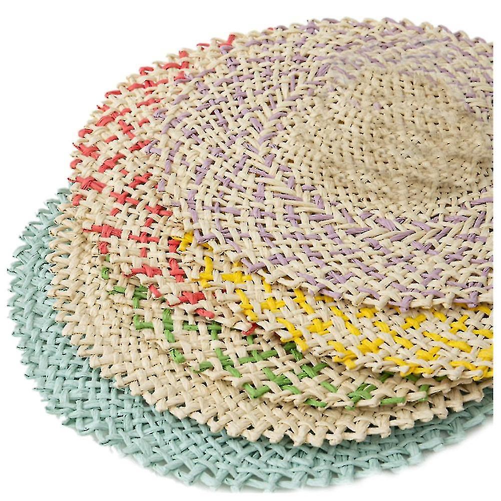Handmade Paper Woven Round Place Mats Paper Fiber Table Placemats