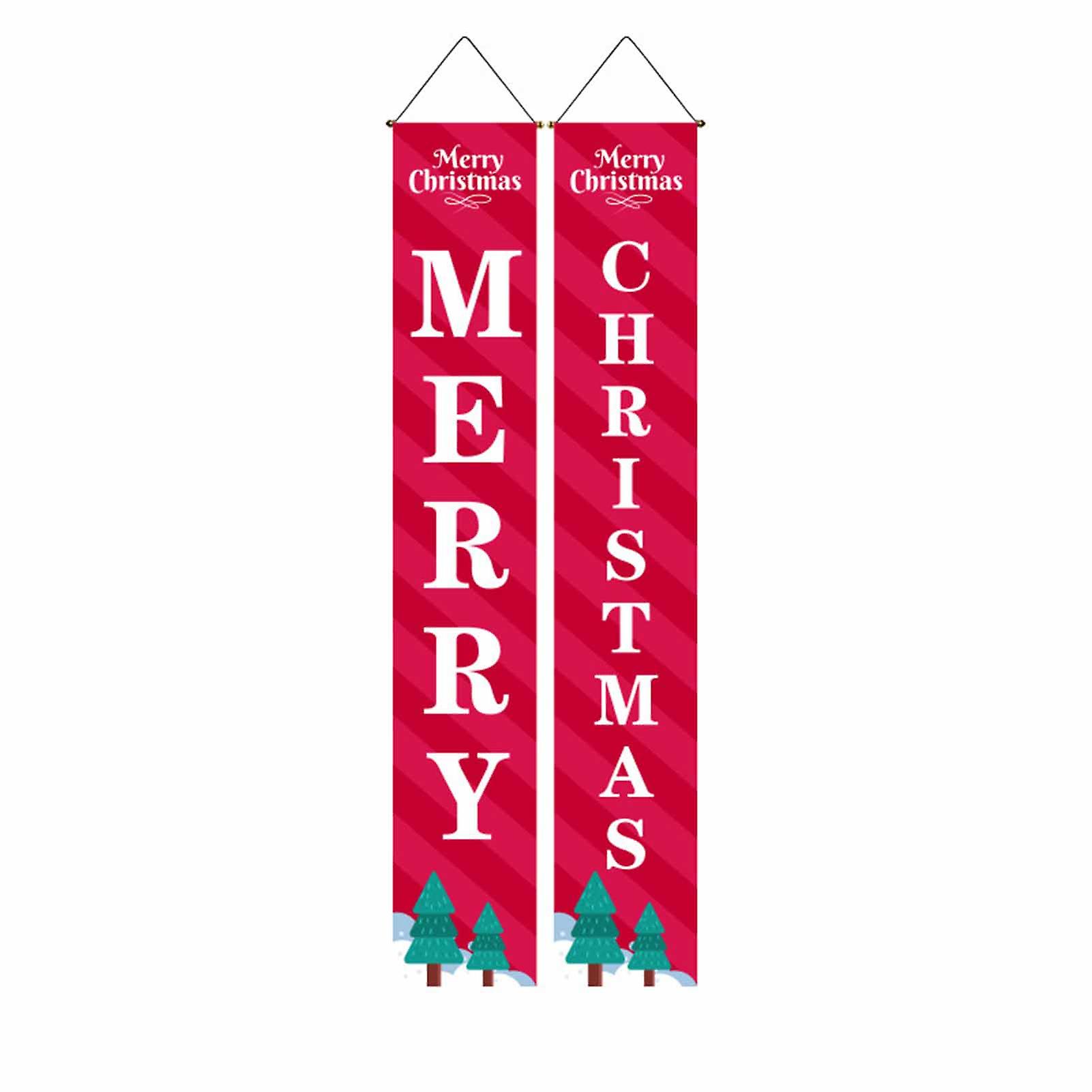 Christmas Sign Door Side Couplet Durable Polyester Fabric Banners