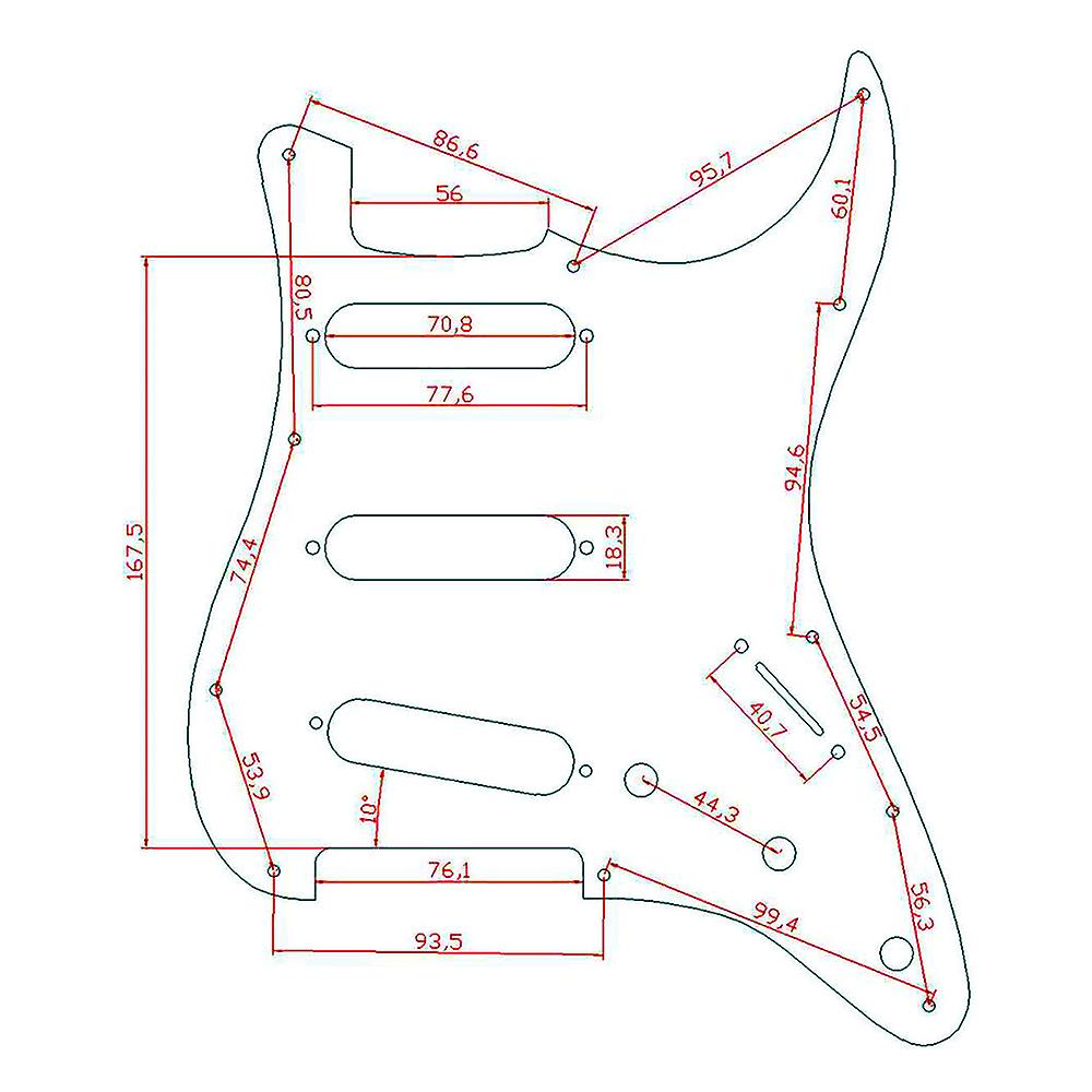 11 Hole Strat ST SSS Single Coil Pickups Guitar Pickguard Scratch Plate