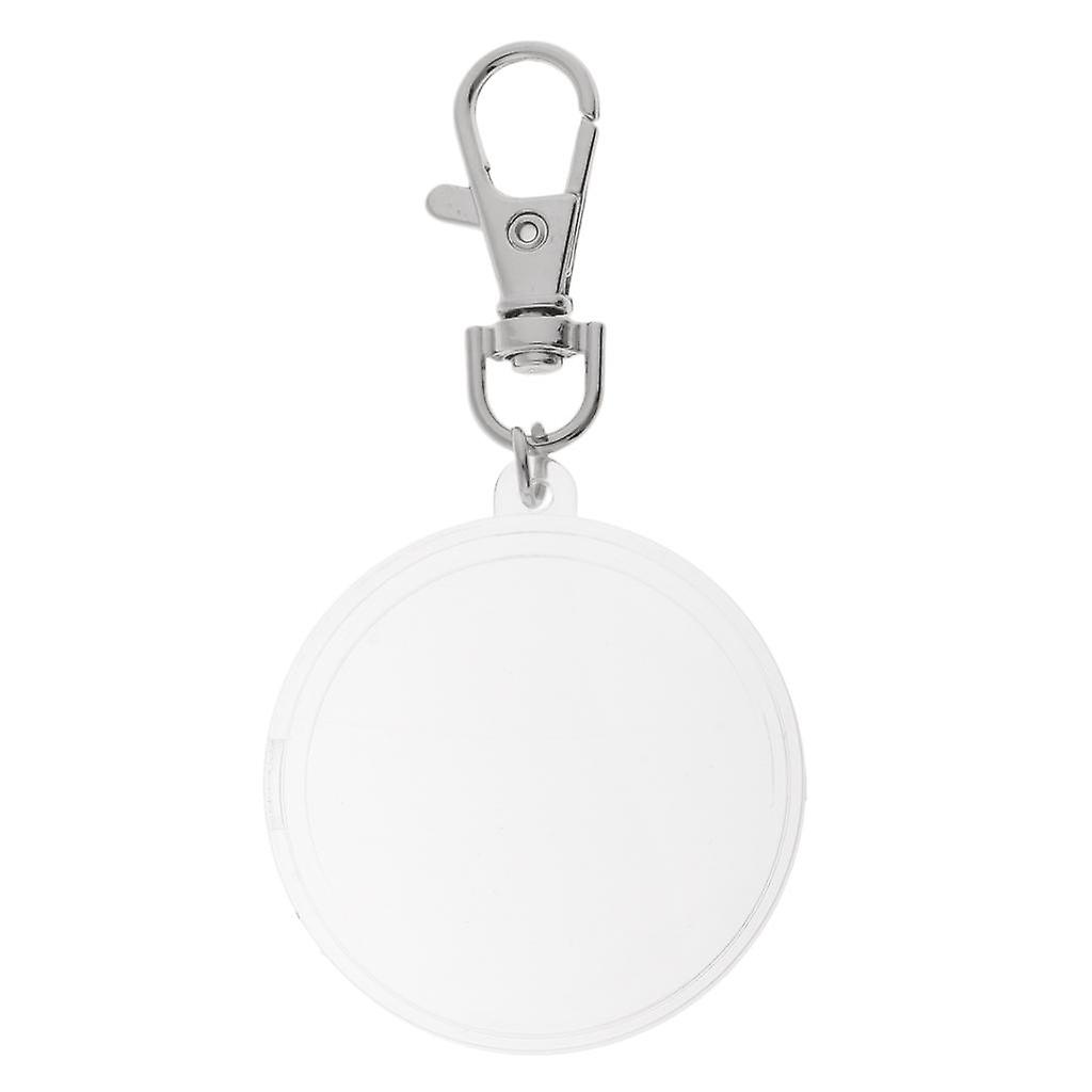 40mm Coin Holder Keychain Round Silver Plastic -Lock Silver