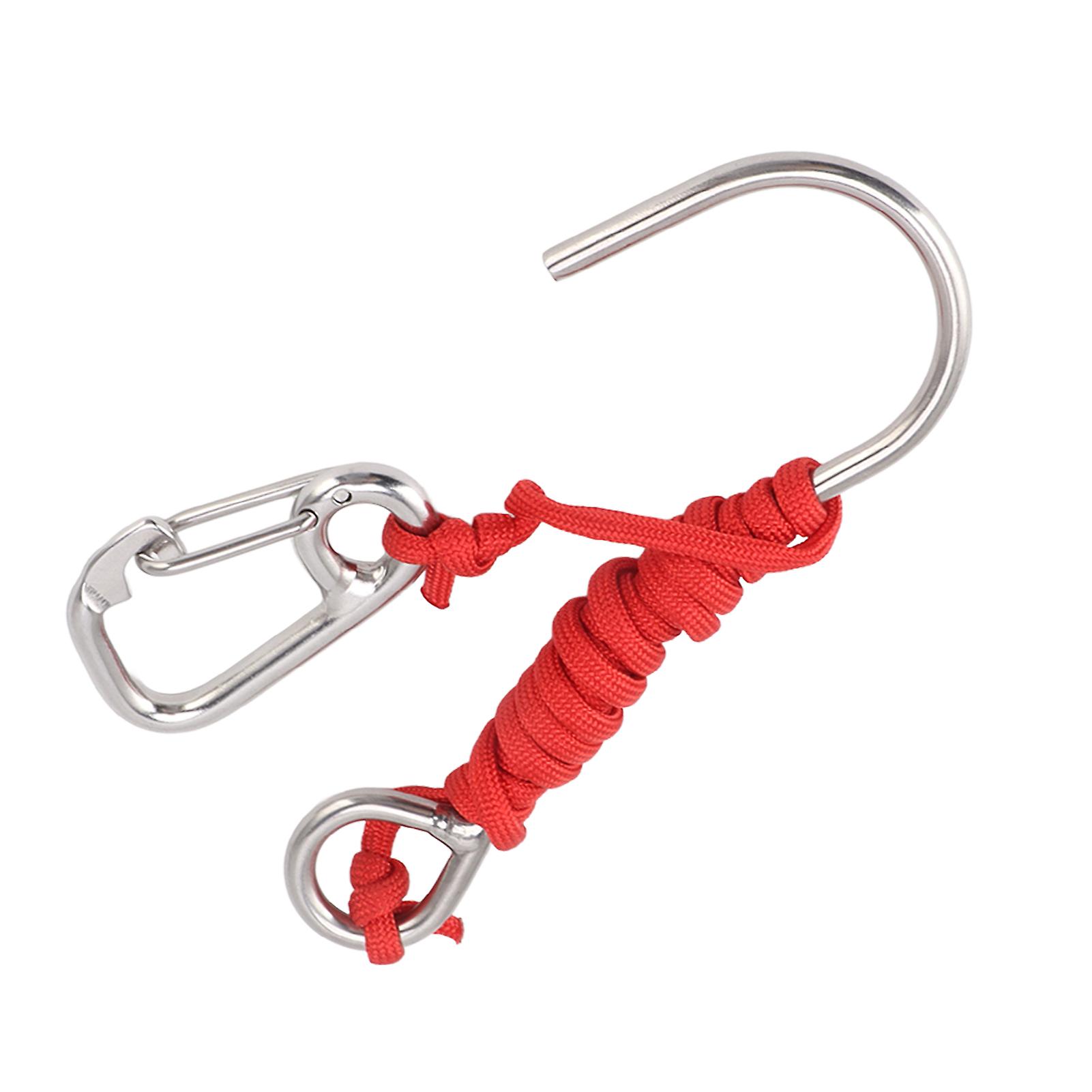 Diving Stainless Steel Single Hook Diving Reef Hook with Lanyard Quick Release Buckle