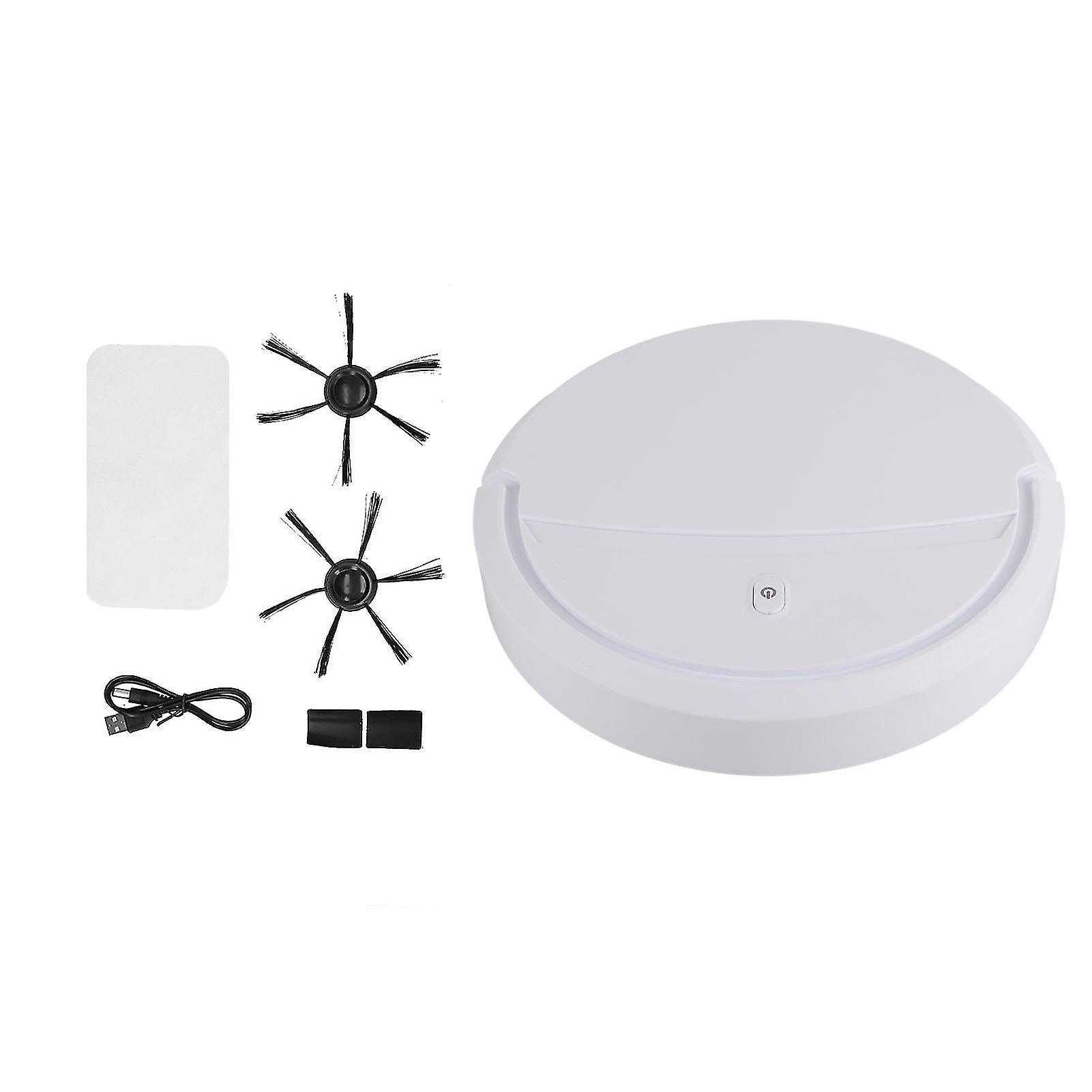 3 In 1 Smart Sweeper Automatic Small Timing Vacuum Cleaner Usb Charging For Home Usewhite