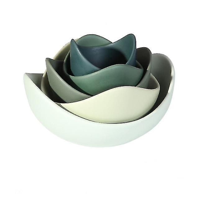 Japanese Color Stacked Lotus Ceramic Bowl Set Creative Fruit Tray Simple Zen Decor Storage Fruit