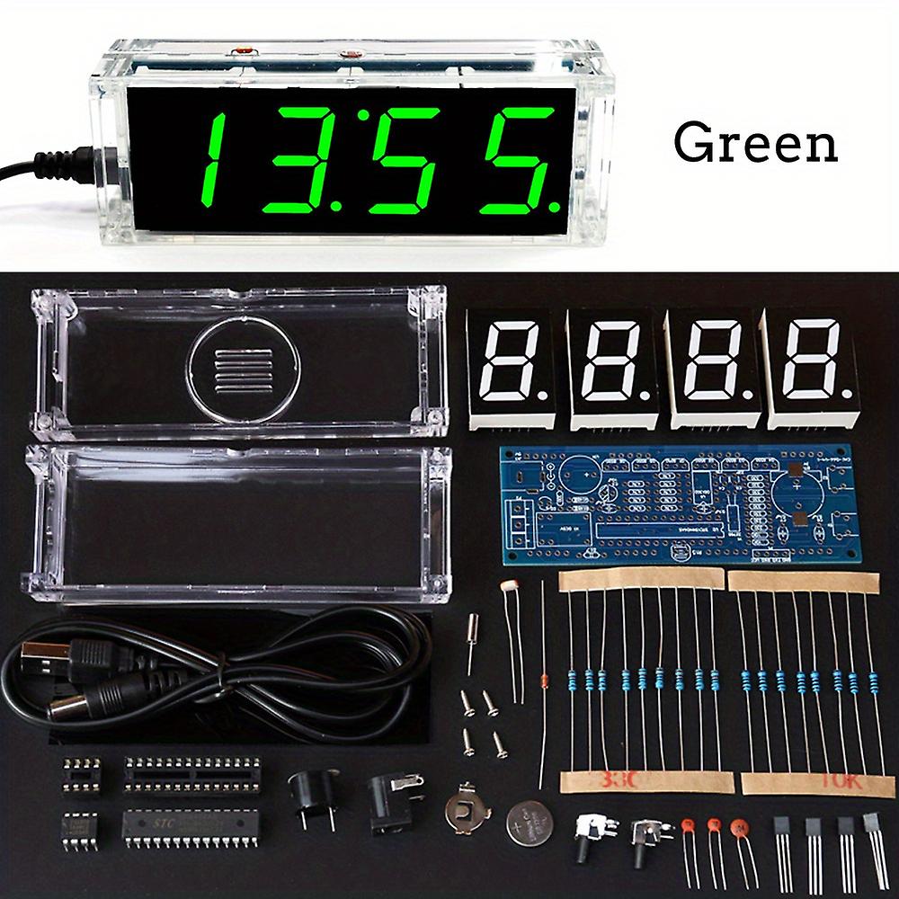 Diy Clock Kit Digital Tube Display Date Week Temperature Alarm Ds1302 Chip Soldering Project Learning Diy Electronic Kit