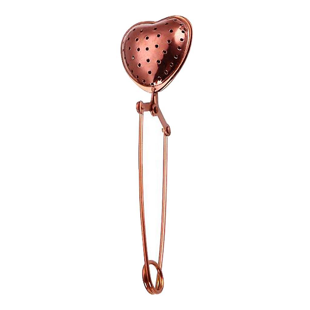 Tea Infuser Spice Filter Mesh Strainer Filter Stainless Heart Rose Gold
