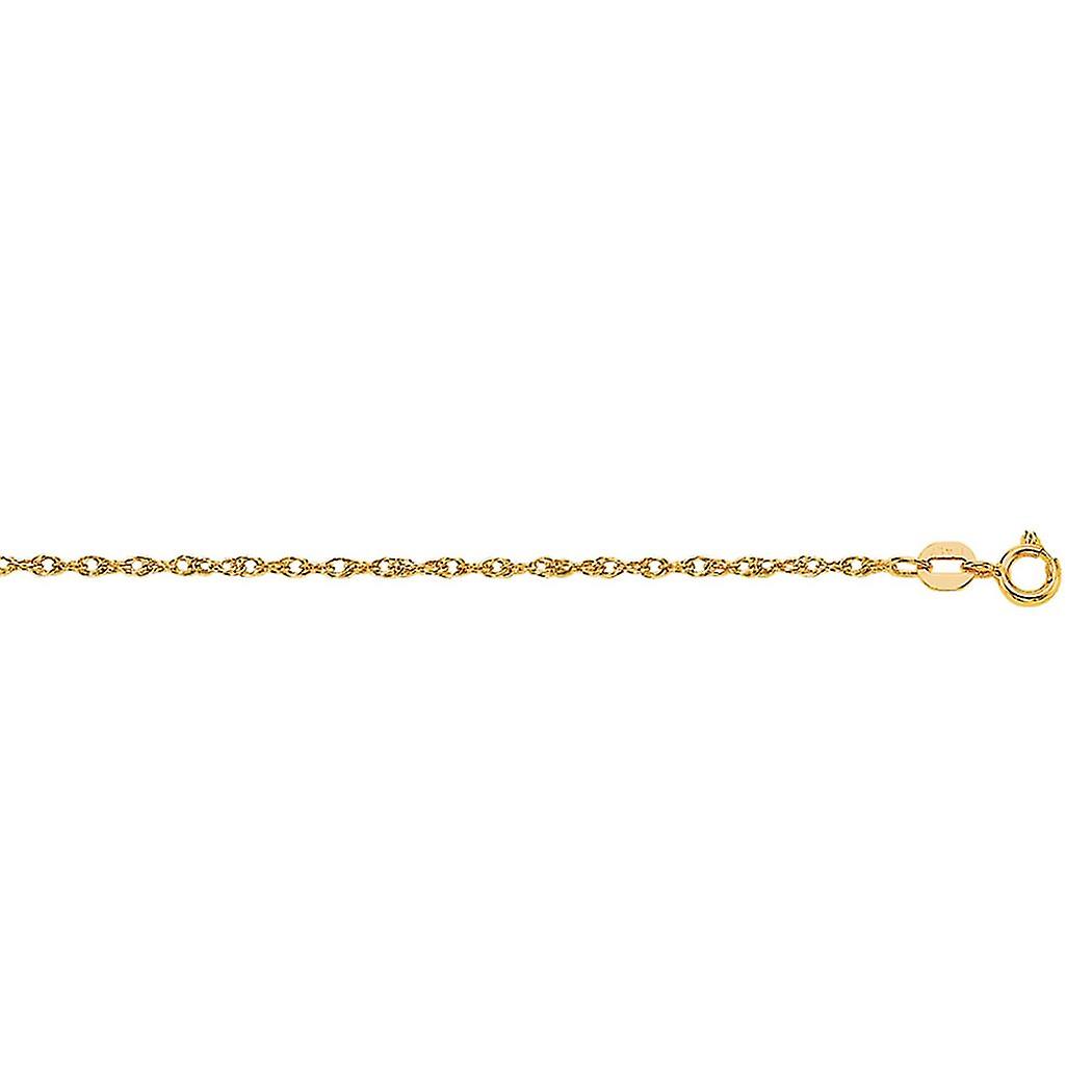 10k 16 Inch Yellow Gold Shiny Sparkle Cut Carded Rope Chain With Spring-Ring Clasp Necklace Chain-Necklace for Women and