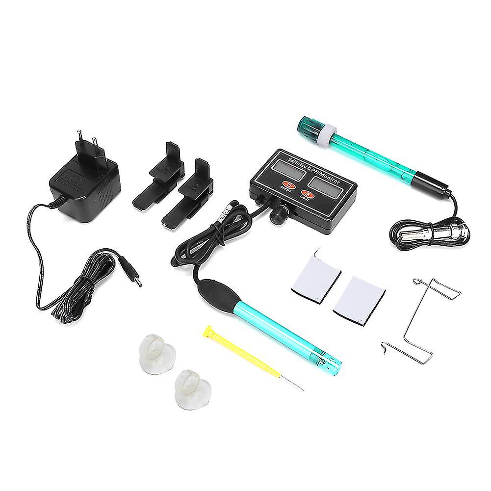 2In 1 Online Ph And Salinity Monitor Ph Meter Salinity Tester For Aquarium Pool Water Quality Tester Eu 220v